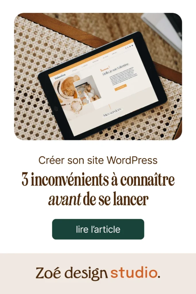 Epingle Pinterest : créer son site WordPress, 3 inconvénients à connaître avant de se lancer