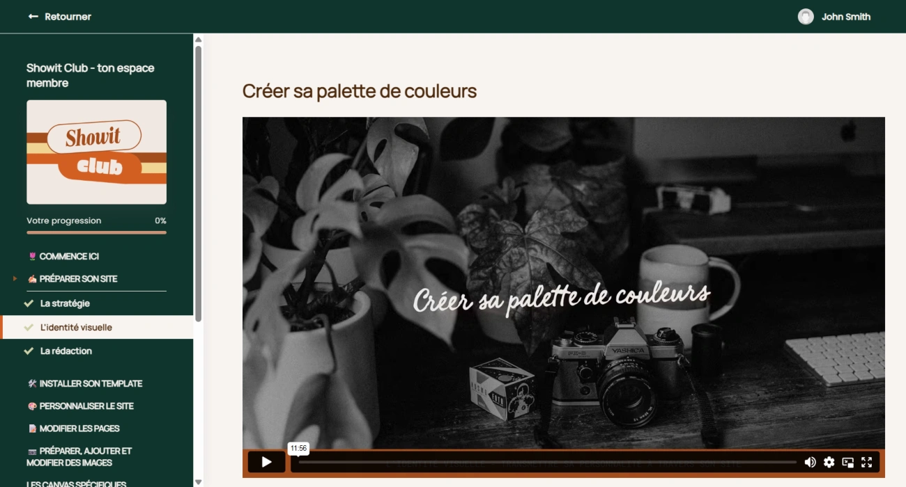 Exemple de formation faite avec ThriveCart Learn