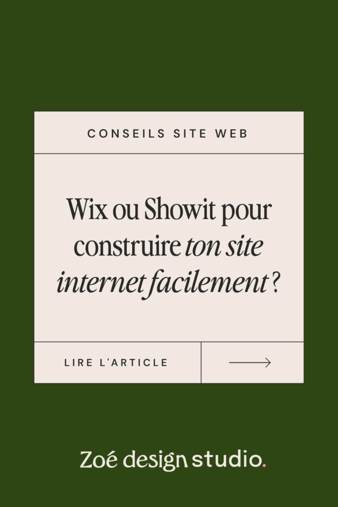 Epingle Pinterest - Wix ou Showit pour créer ton site internet ?