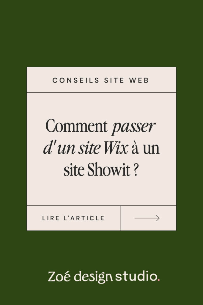 Epingle Pinterest : comment passer d'un site Wix à un site Showit ?