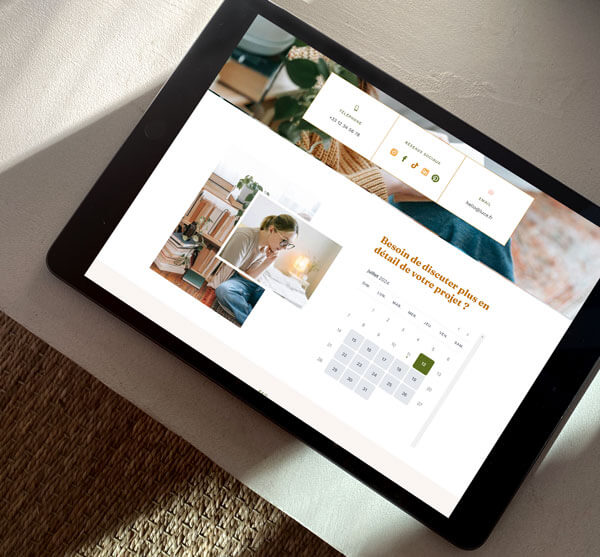Exemple ajouter calendrier réservation site internet Showit