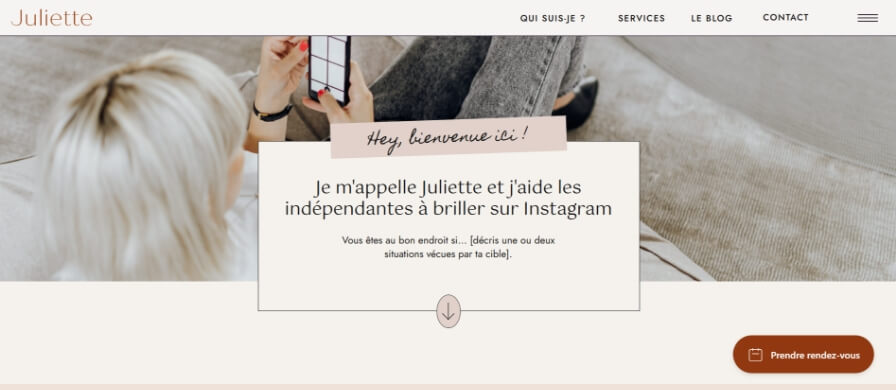 Exemple bouton de réservation site web