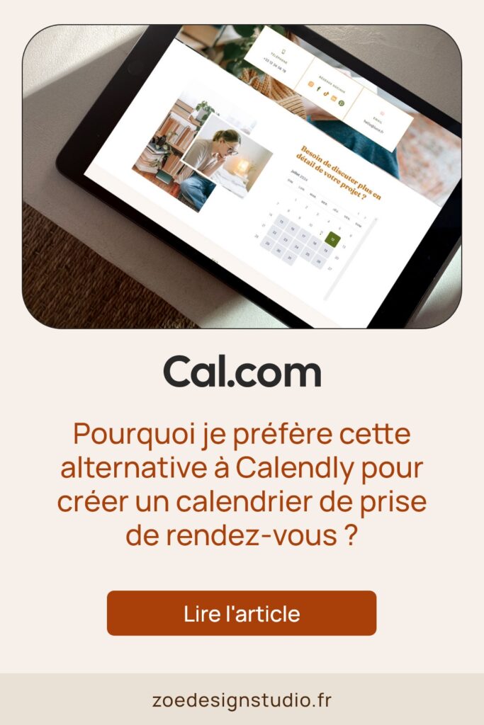 Epingle Pinterest : Cal, pourquoi je préfère cette alternative à Calendly pour créer un calendrier de prise de rendez-vous ?